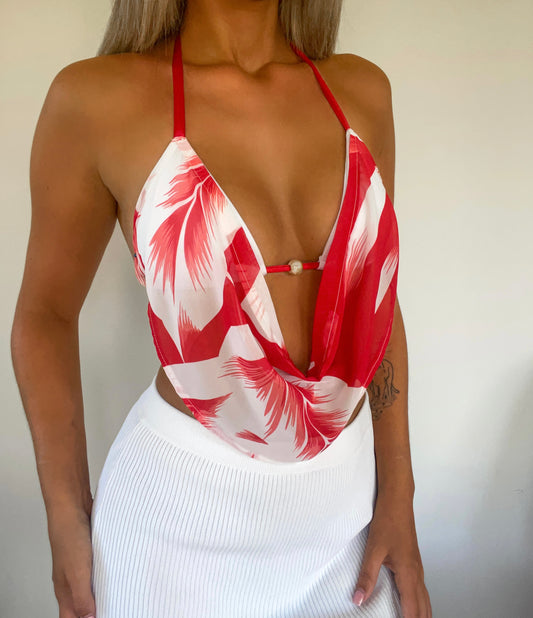 VACAY COWL - Red Palms